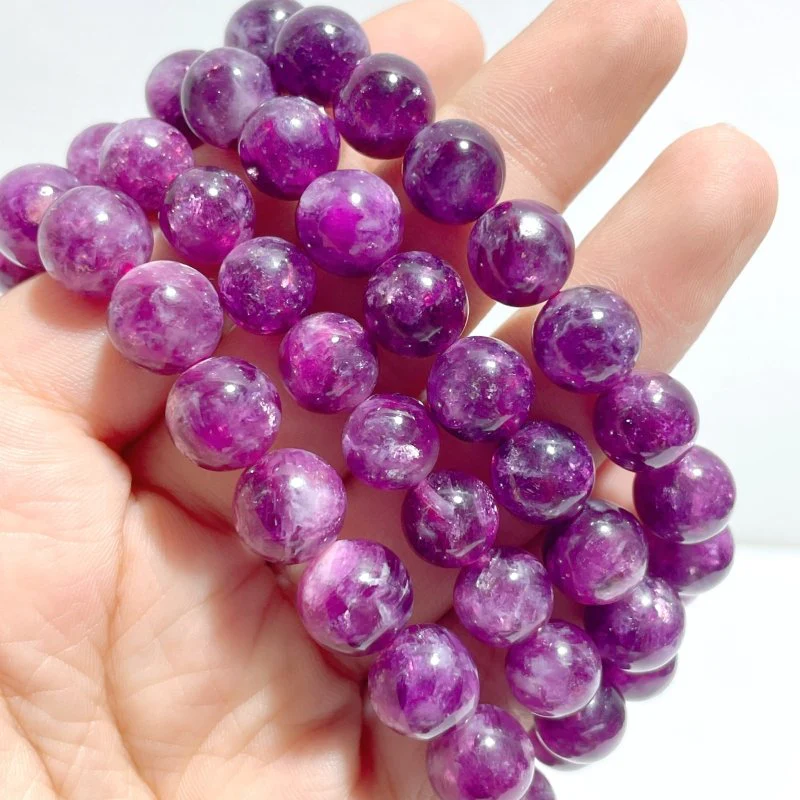 11 Pieces Beautiful Spark Lepidolite High Quality Bracelets (HGUB26) - Image 4