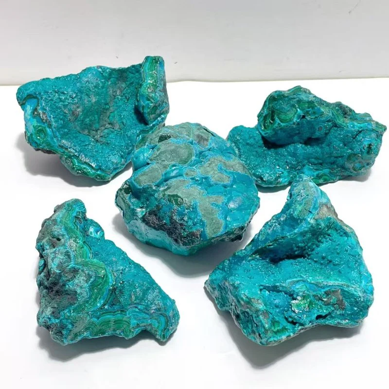 5 Pieces Chrysocolla Mixed Malachite Raw Stone Specimen