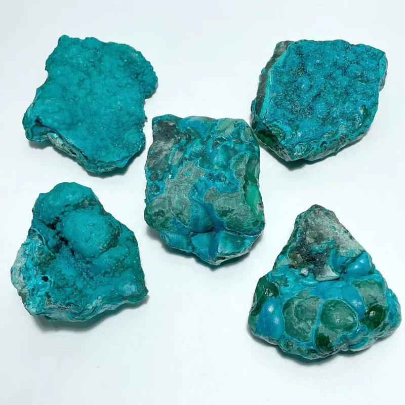 5 Pieces Chrysocolla Mixed Malachite Raw Stone Specimen
