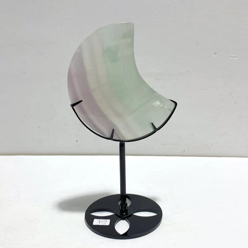 7 Pieces Fluorite Moon Carving With Stand - Image 2