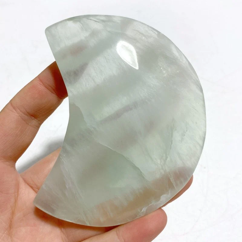 7 Pieces Fluorite Moon Carving With Stand - Image 7