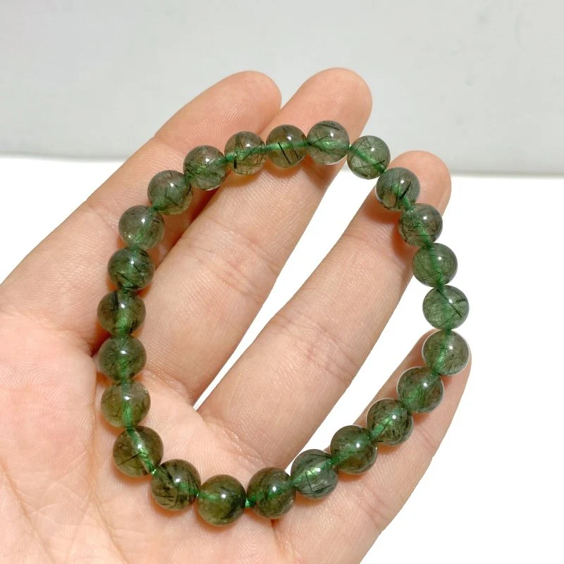 5 Pieces High Quality Green Rutile Quartz Bracelets - Image 5