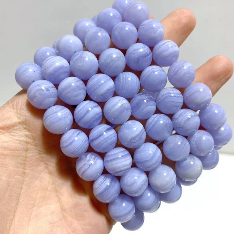 6 Pieces High Grade Blue Lace Agate Bracelet