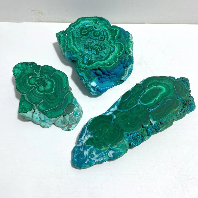 3 Pieces High Quality Beautiful Chrysocolla Mixed Malachite Slab Specimen #8