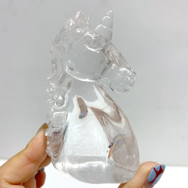 5 Pieces High Quality Clear Quartz Unicorn Carving