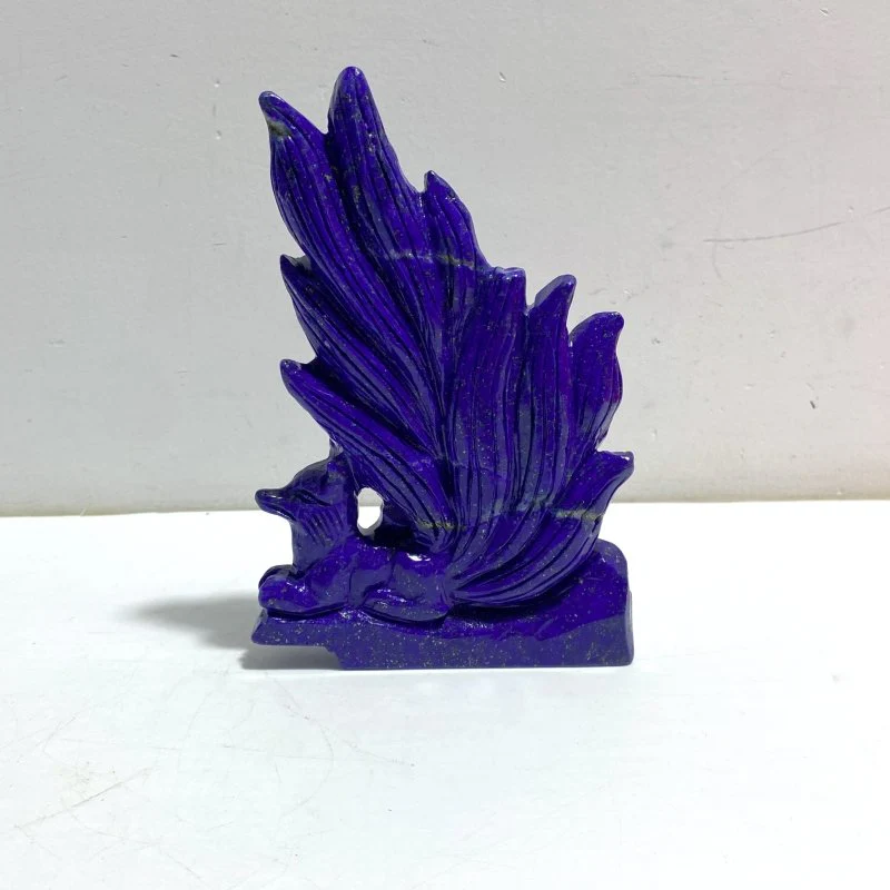 5 Pieces Lapis Lazuli Nine-tailed Fox Carving - Image 4