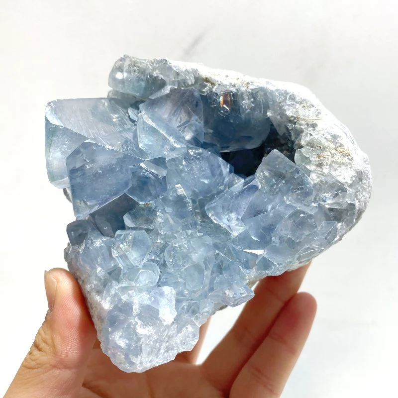 4 Pieces Large Blue Celestite Cluster Home Decor - Image 3