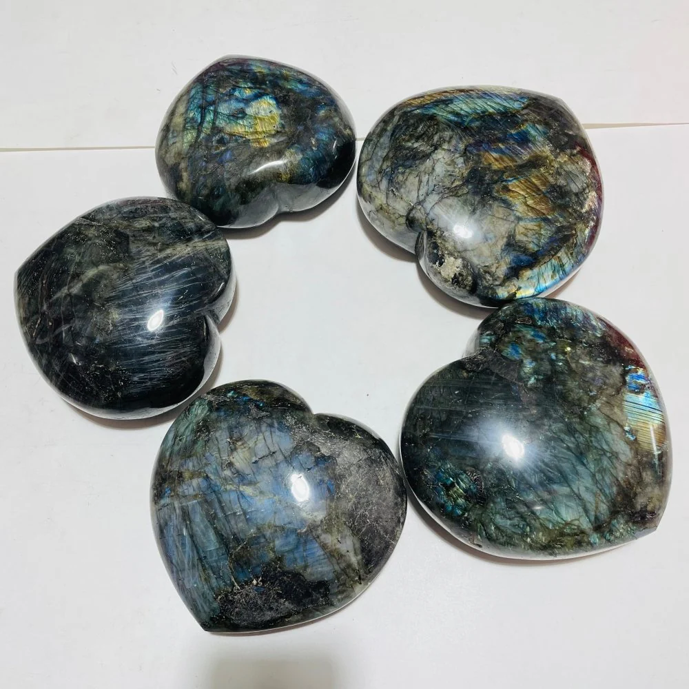 5 Pieces Large Labradorite Heart - Image 2