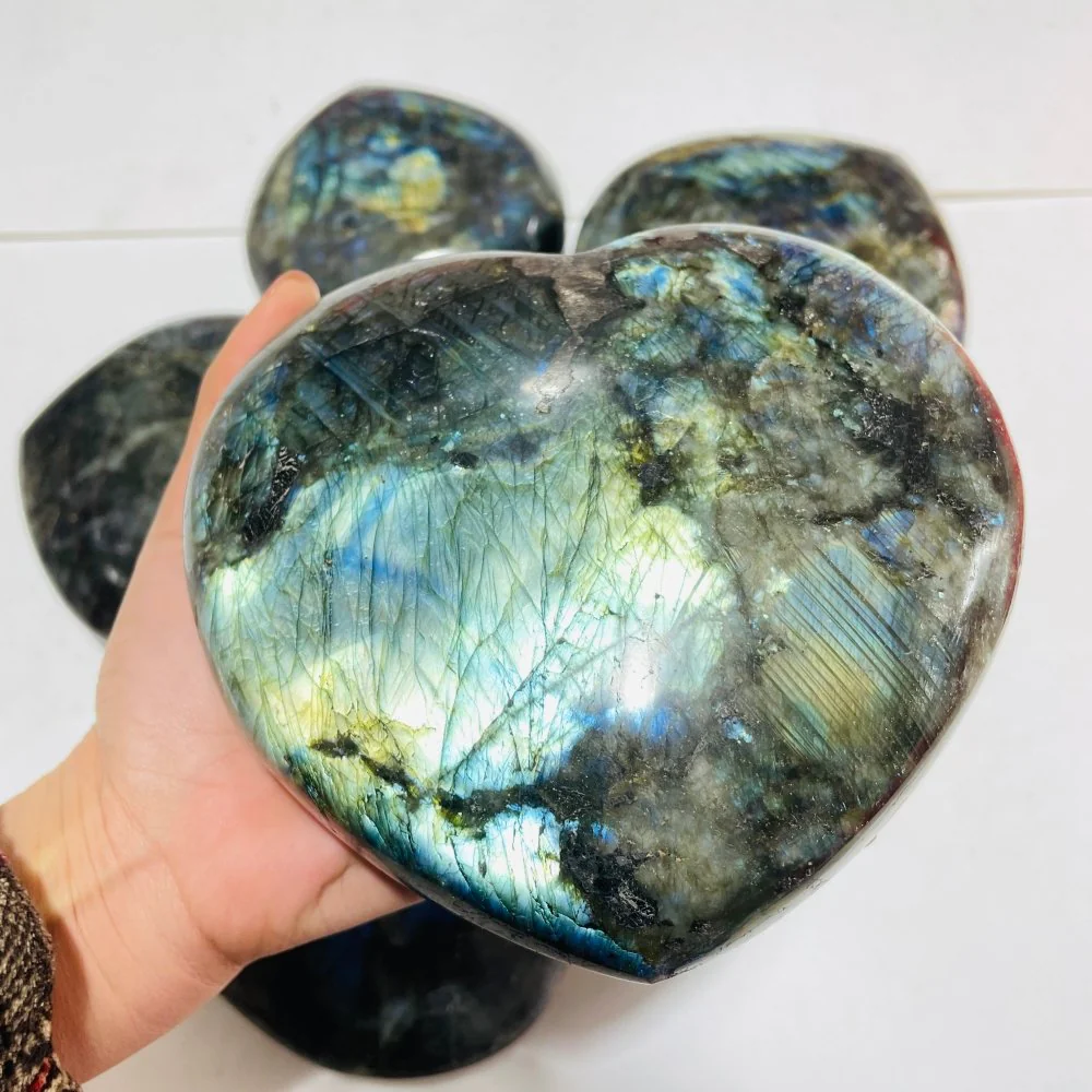 5 Pieces Large Labradorite Heart - Image 4