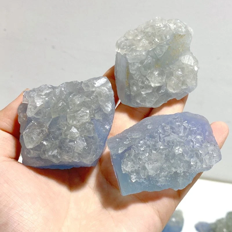 27 Pieces Raw Blue Fluorite Mixed Calcite Specimen For Collection - Image 6