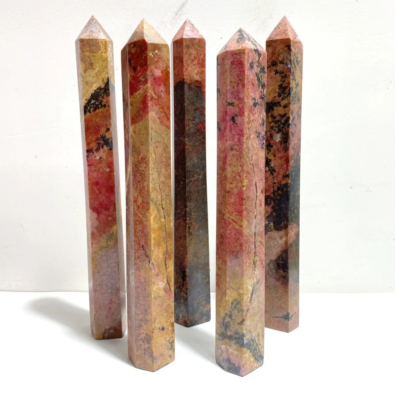 5 Pieces Large Rhodonite Points
