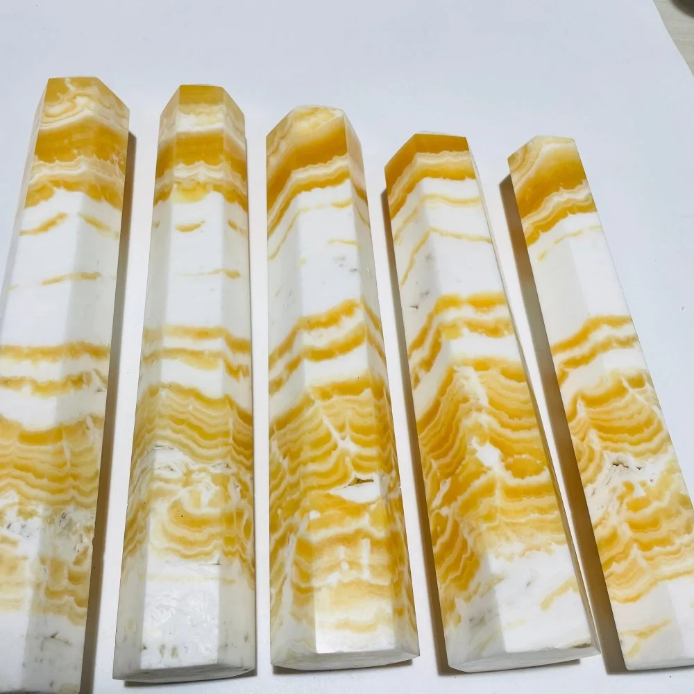 5 Pieces Large Yellow Calcite Tower Point - Image 2