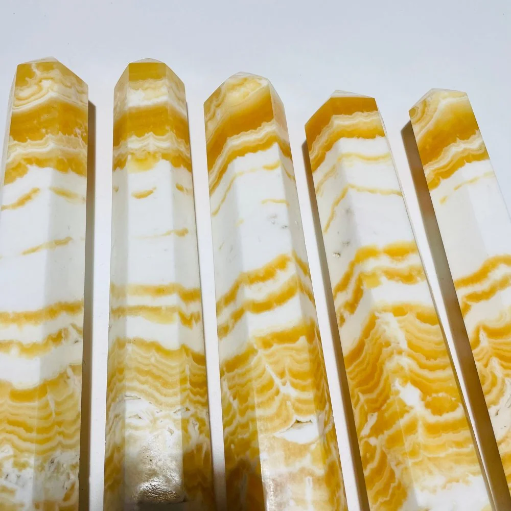 5 Pieces Large Yellow Calcite Tower Point - Image 3