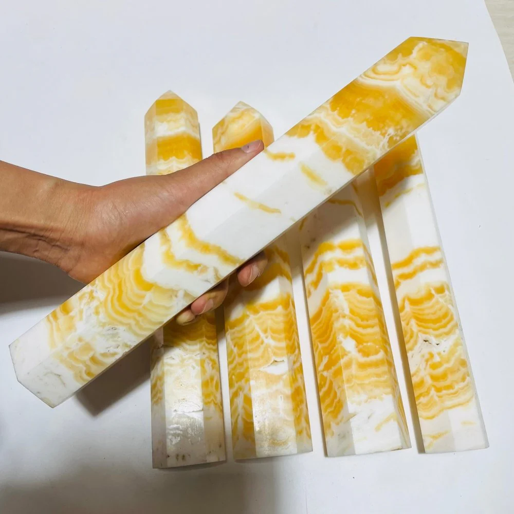 5 Pieces Large Yellow Calcite Tower Point - Image 4