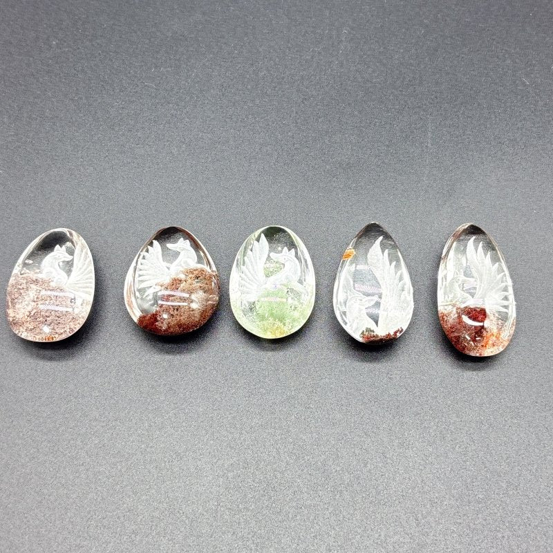5 Pieces Nine-tailed Fox Garden Quartz Inner Scene Carving - Image 6