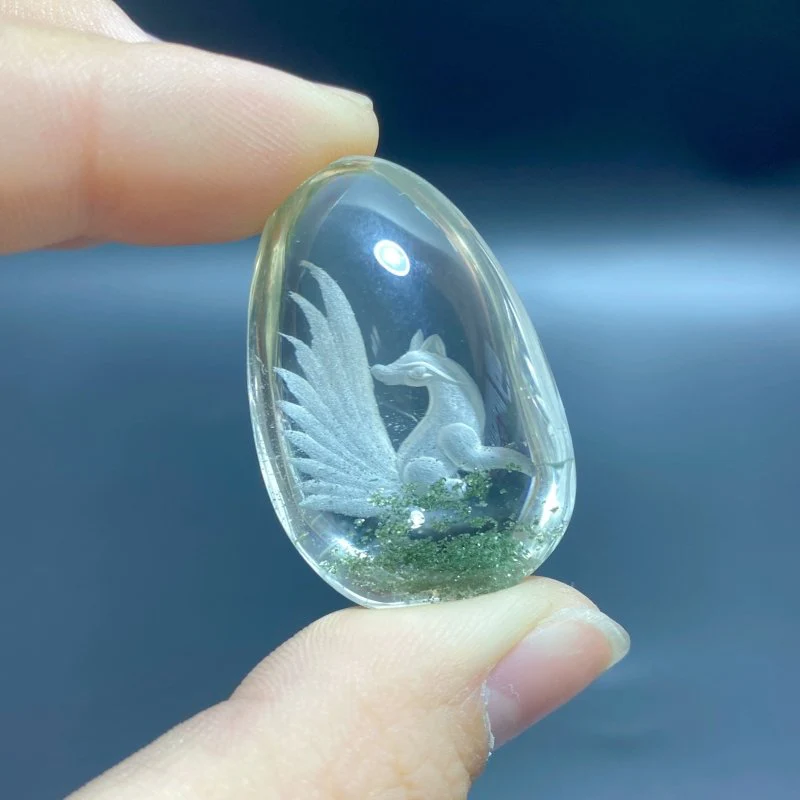 6 Pieces Nine-tailed Fox Garden Quartz Inner Scene Carving - Image 5