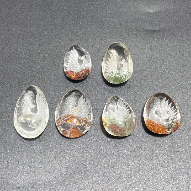 6 Pieces Nine-tailed Fox Garden Quartz Inner Scene Carving - Image 7