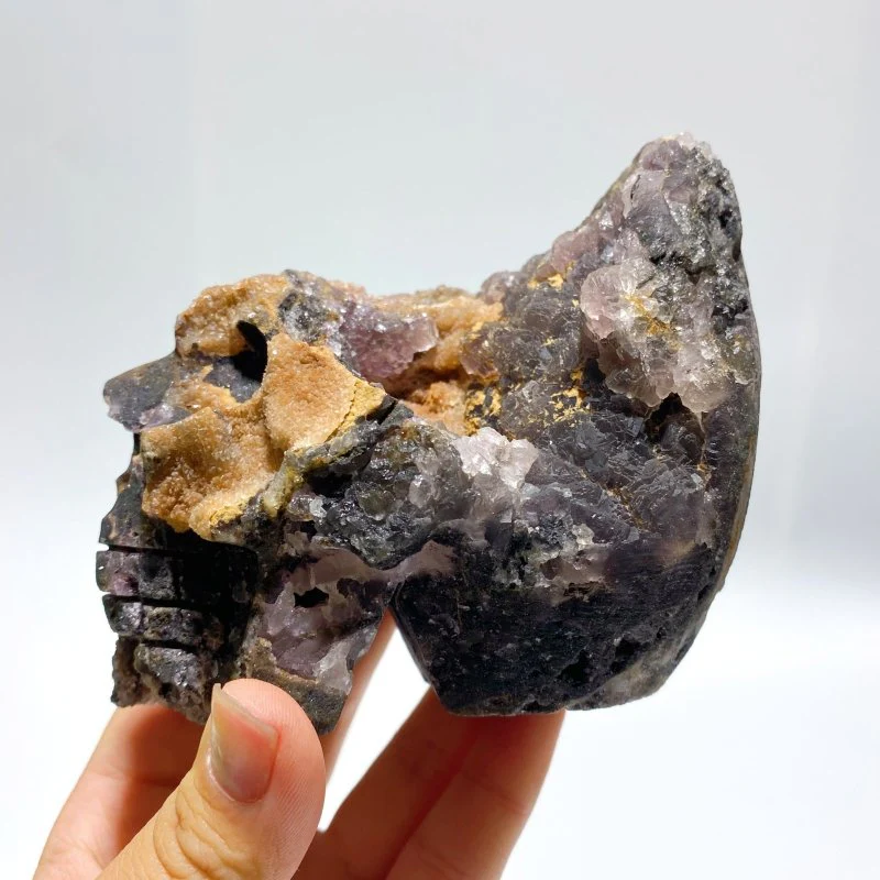 5 Pieces Purple Fluorite Skull Carving - Image 6