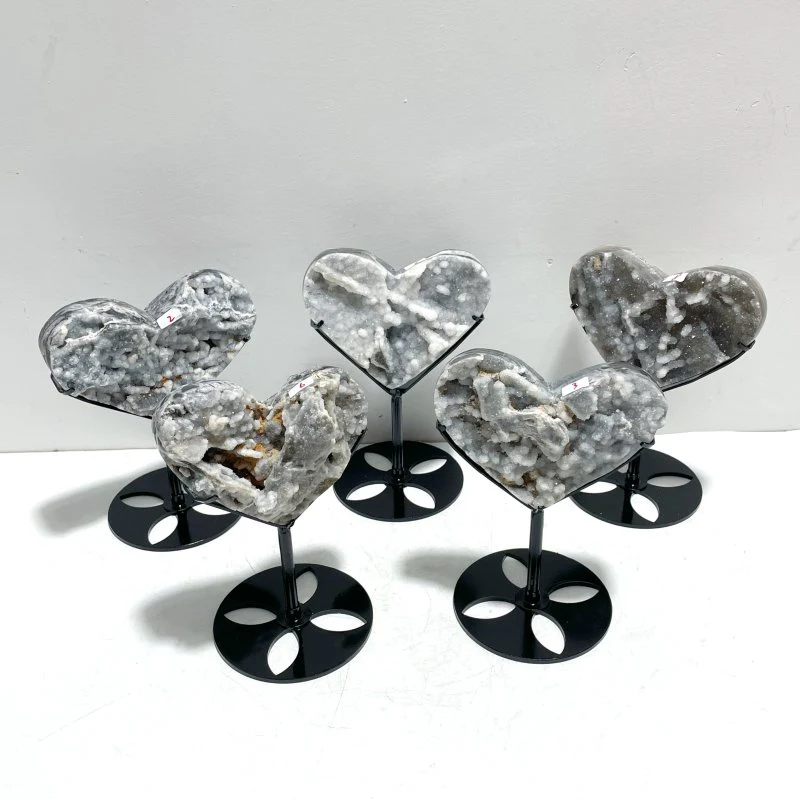 5 Pieces Sphalerite Heart With Stand - Image 8