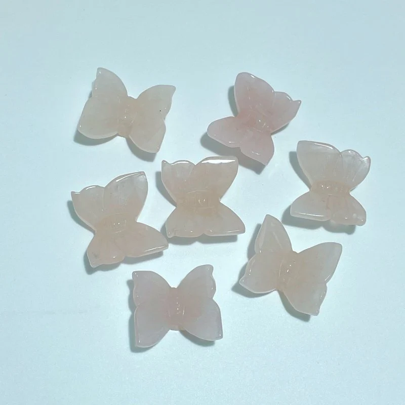 3D Butterfly Carving Wholesale Rose Quartz Sakura Flower Agate - Image 6