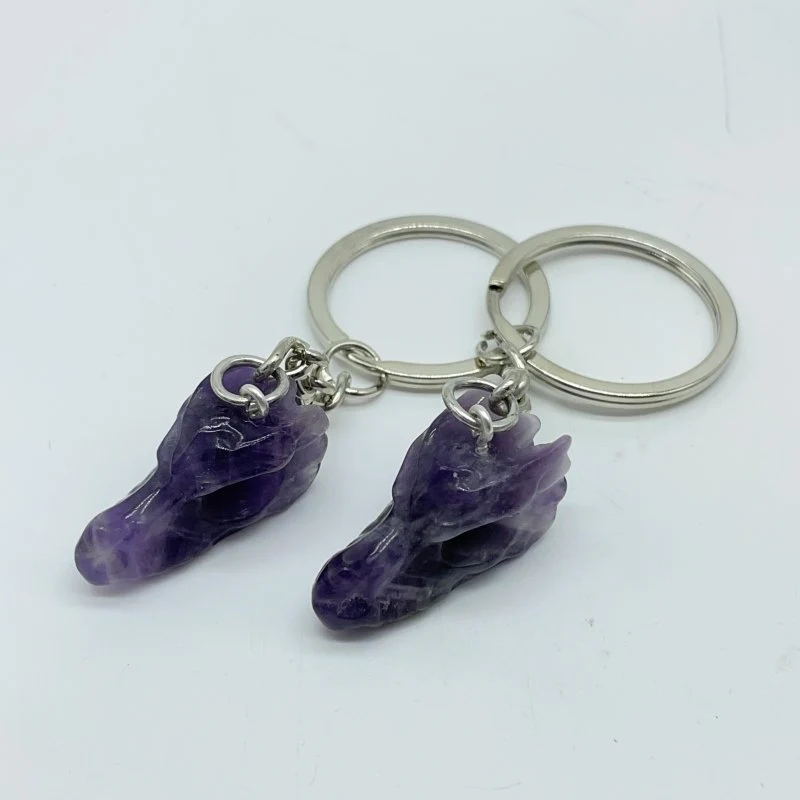 4 Types Dragon Head Crystal Keychain Carving Wholesale Green Aventurine Ocean Jasper - Image 5