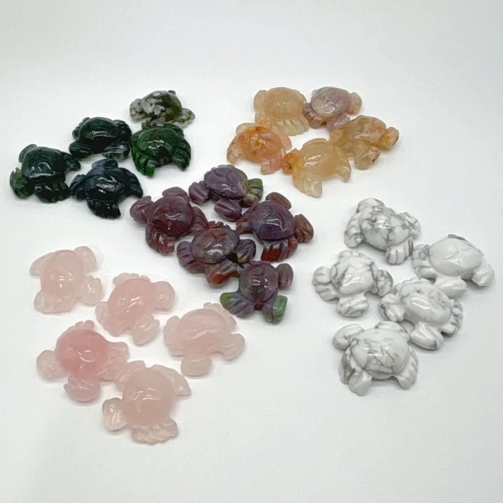 5 Types Mini Crab Rose Quartz Moss Agate Wholesale