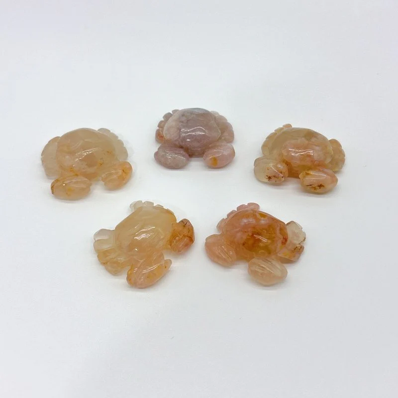 5 Types Mini Crab Rose Quartz Moss Agate Wholesale - Image 6
