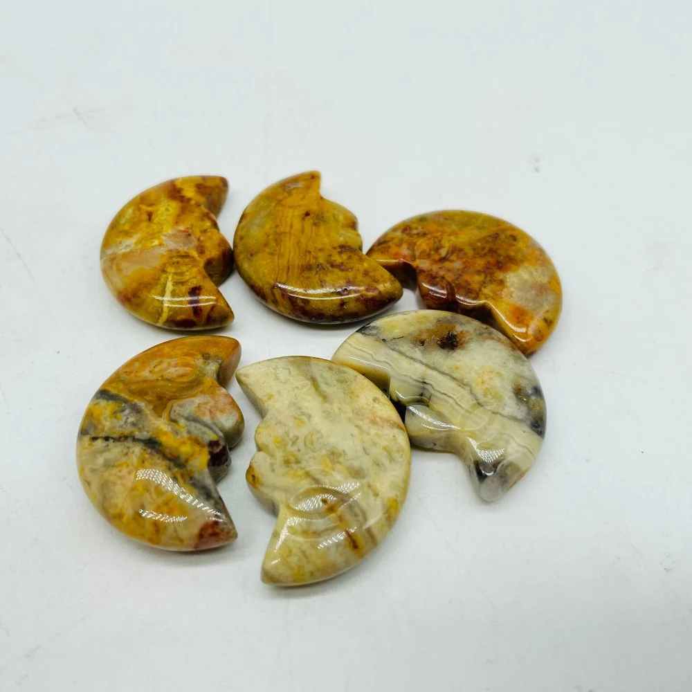 7Types Moon Face Stone Crazy Agate & Labradorite Carving Wholesale - Image 5