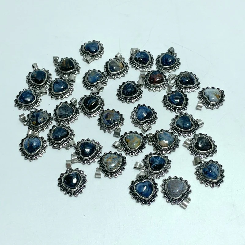 32 Pieces Pietersite Heart Pendant