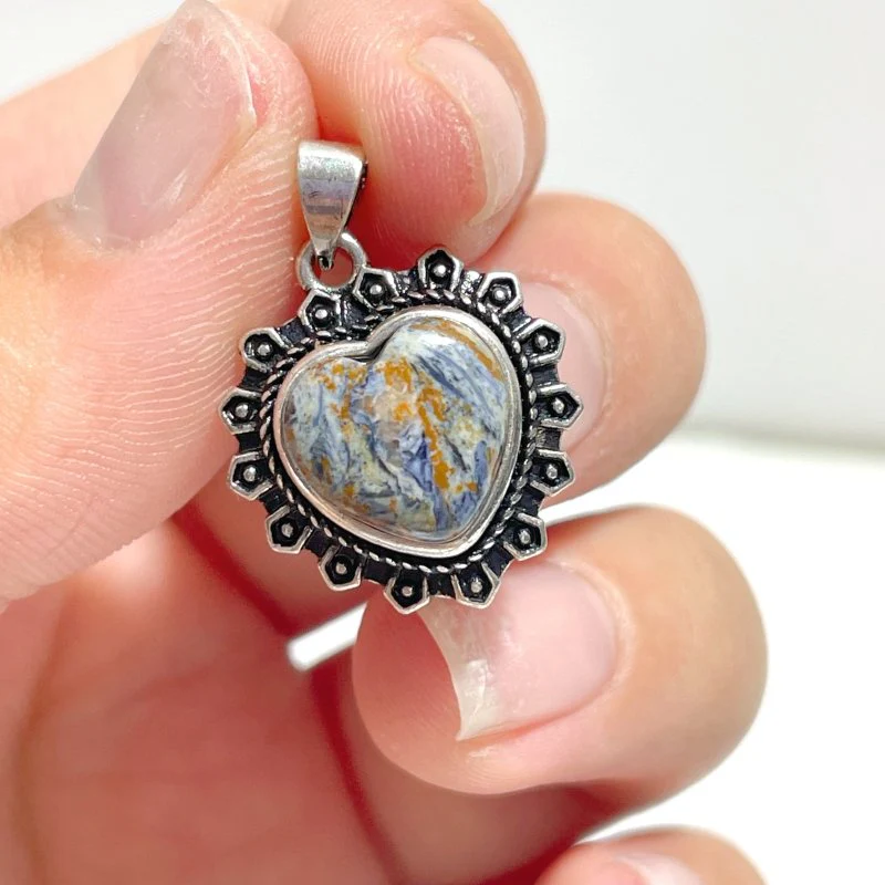 32 Pieces Pietersite Heart Pendant - Image 3