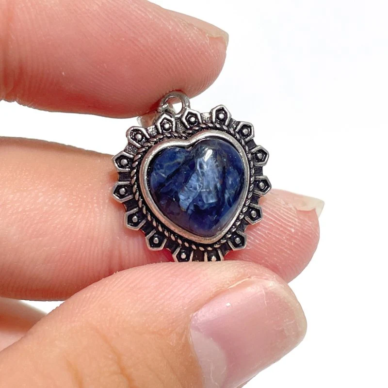 32 Pieces Pietersite Heart Pendant - Image 6