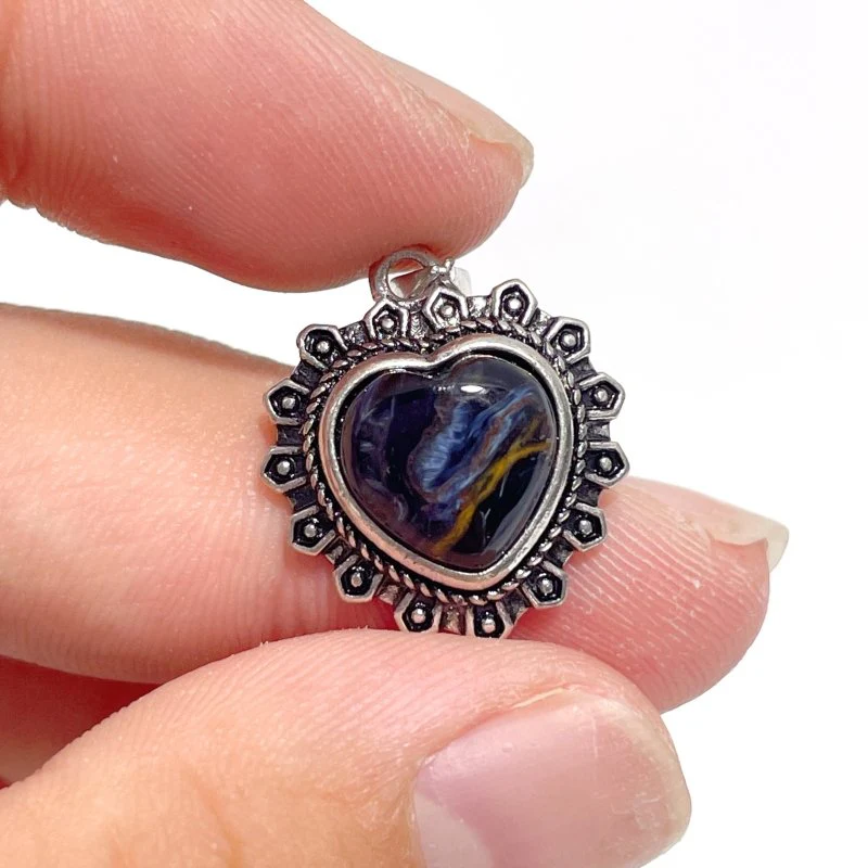 32 Pieces Pietersite Heart Pendant - Image 7