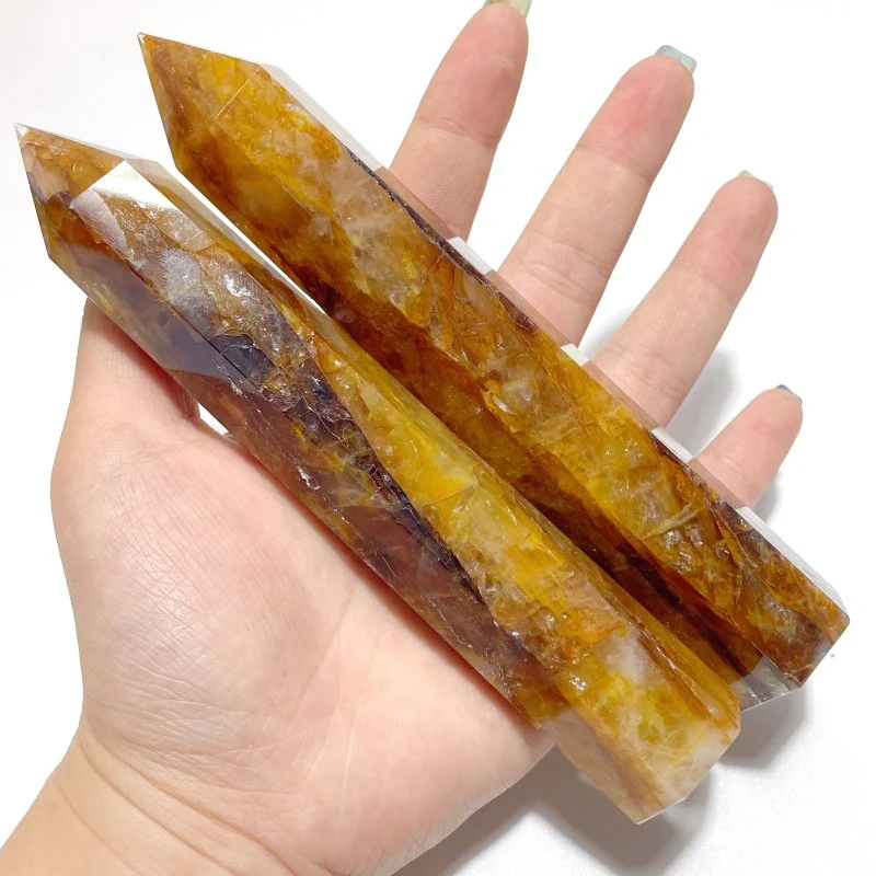 15CM Golden Hematoid Quartz Tower Point Wholesale - Image 6