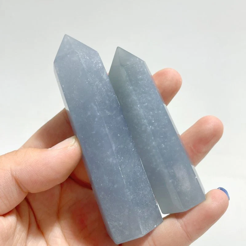 6-9CM Translucent Blue Angelite Tower Point Wholesale - Image 5