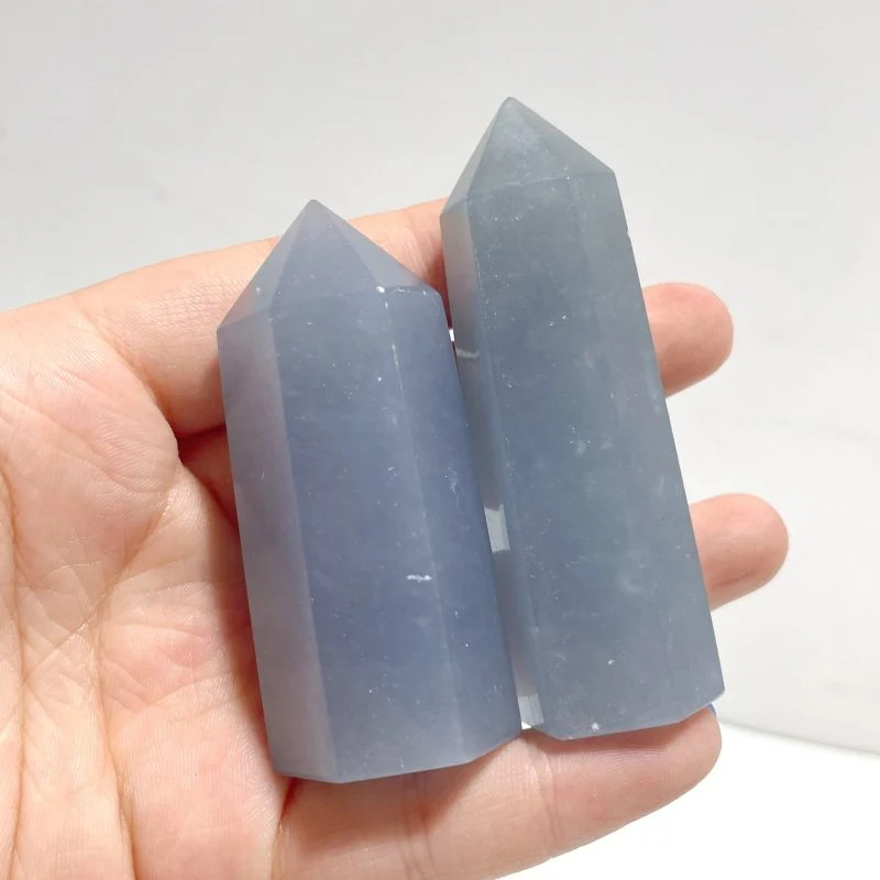 6-9CM Translucent Blue Angelite Tower Point Wholesale - Image 6