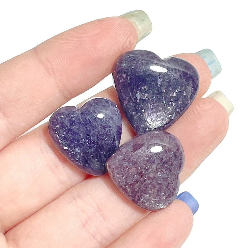 6 Pieces High Quality Cordierite Mixed Lepidocrocite Heart - Image 6