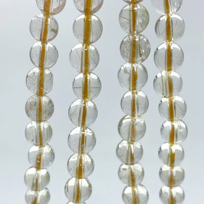 6 Pieces 6mm Rutile Quartz Beads 3-Loop Bracelet/Necklace For DIY - Image 4