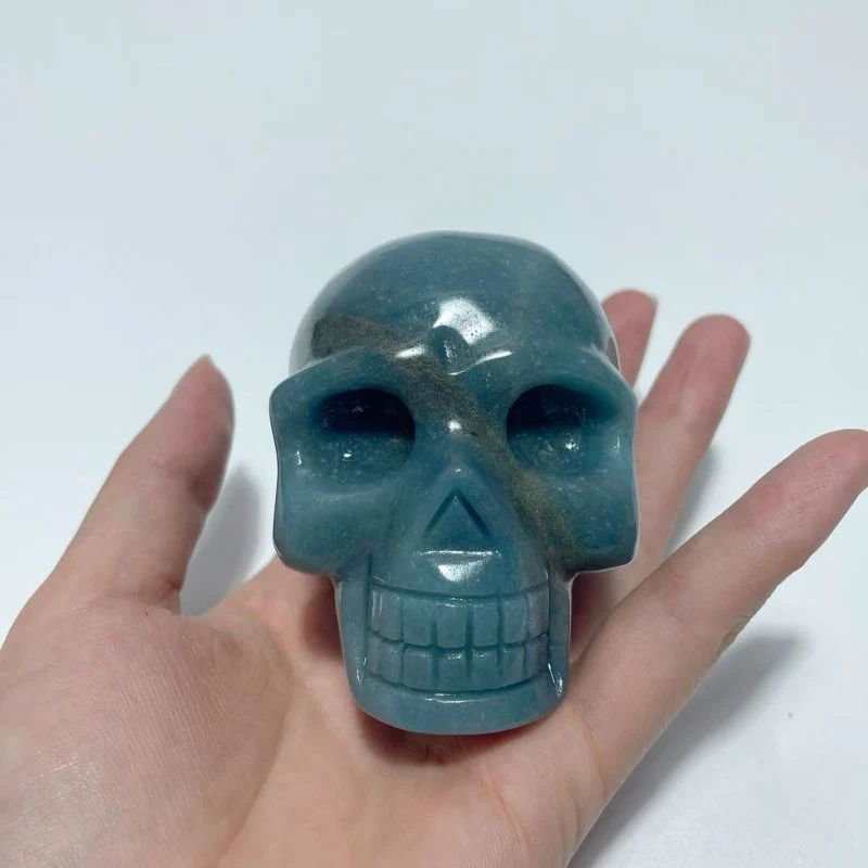 6 Pieces Trolleite Stone Skull Carving - Image 6