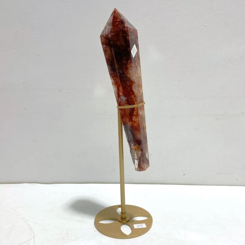 6 Pieces Fire Quartz Point Magic Scepter Wand With Stand - Image 3