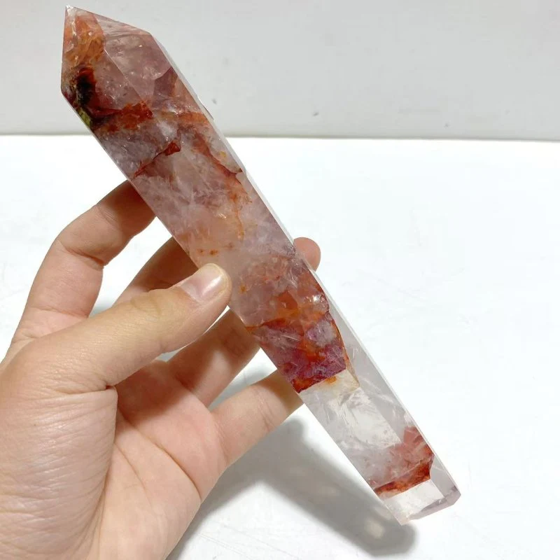 6 Pieces Fire Quartz Point Magic Scepter Wand With Stand - Image 5