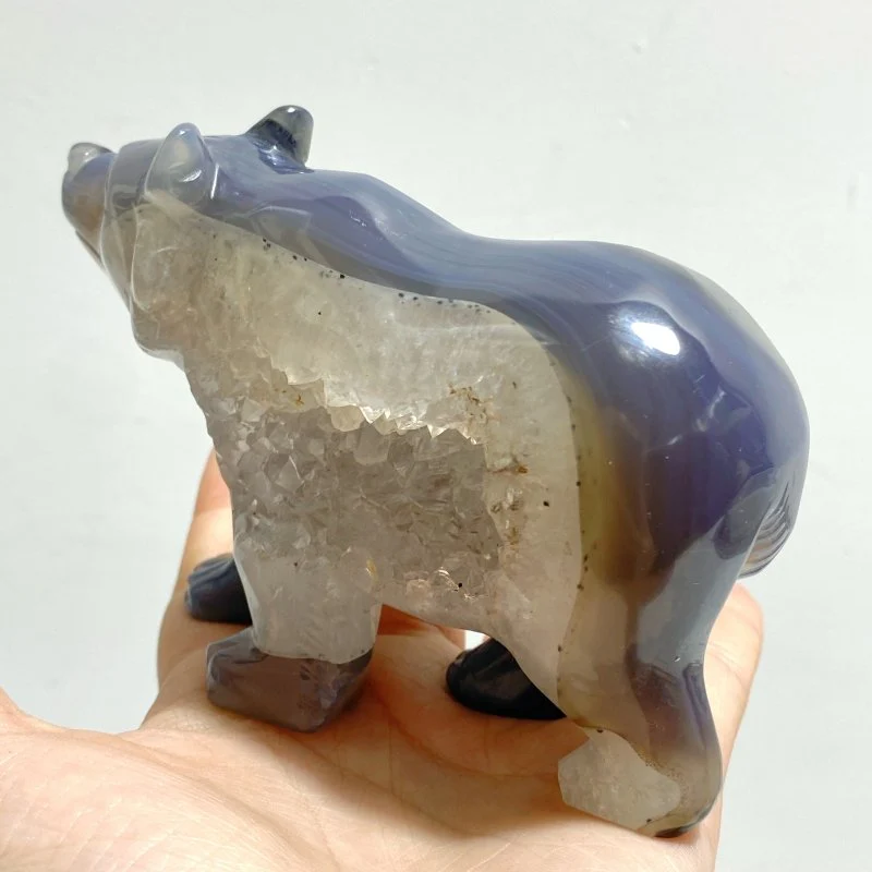 5 Pieces Geode Druzy Agate Bear Carving - Image 5