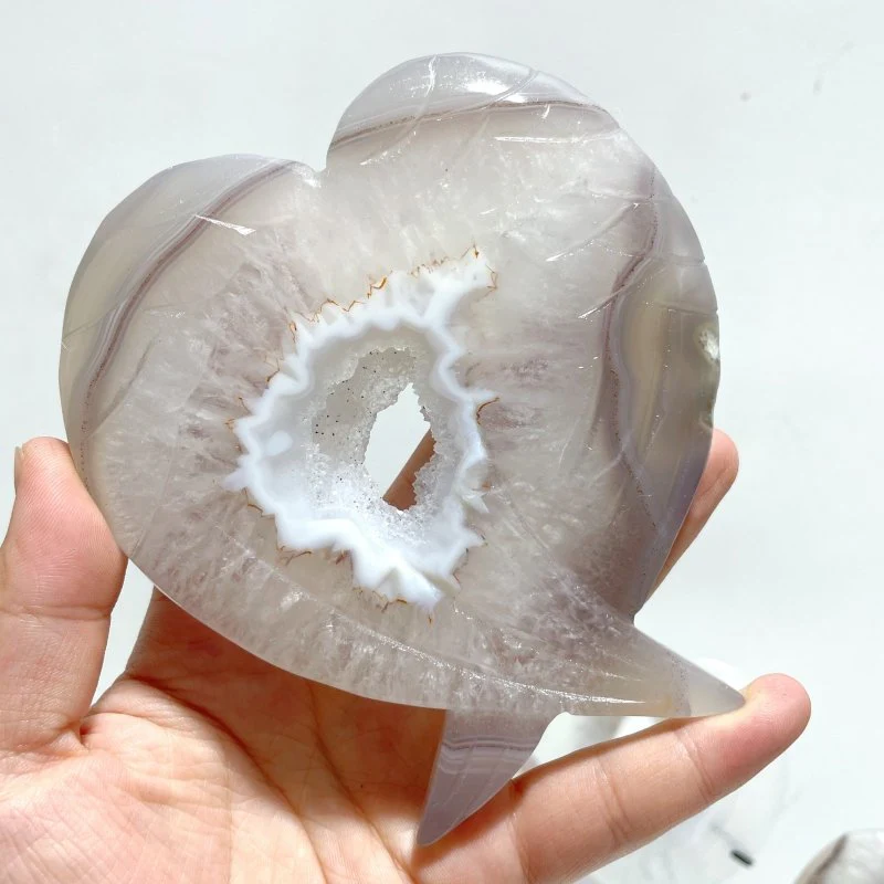 6 Pieces Geode Druzy Agate Fish Carving With Stand - Image 3