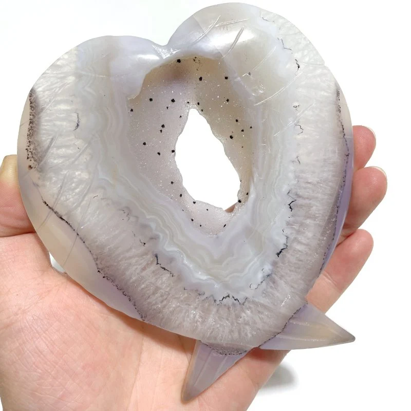 6 Pieces Geode Druzy Agate Fish Carving With Stand - Image 6