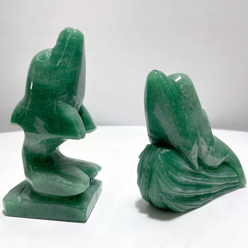 6 Pieces Green Aventurine Sea Animals Carving - Image 3