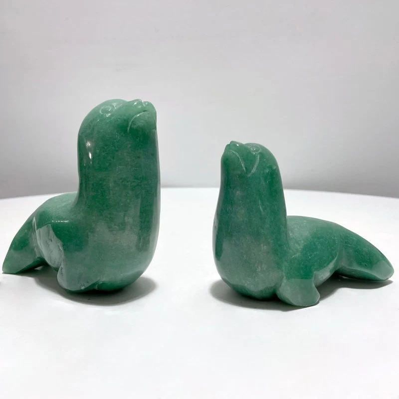 6 Pieces Green Aventurine Sea Animals Carving - Image 4