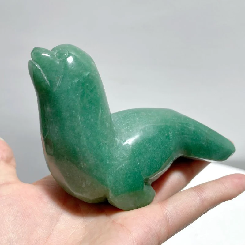 6 Pieces Green Aventurine Sea Animals Carving - Image 8