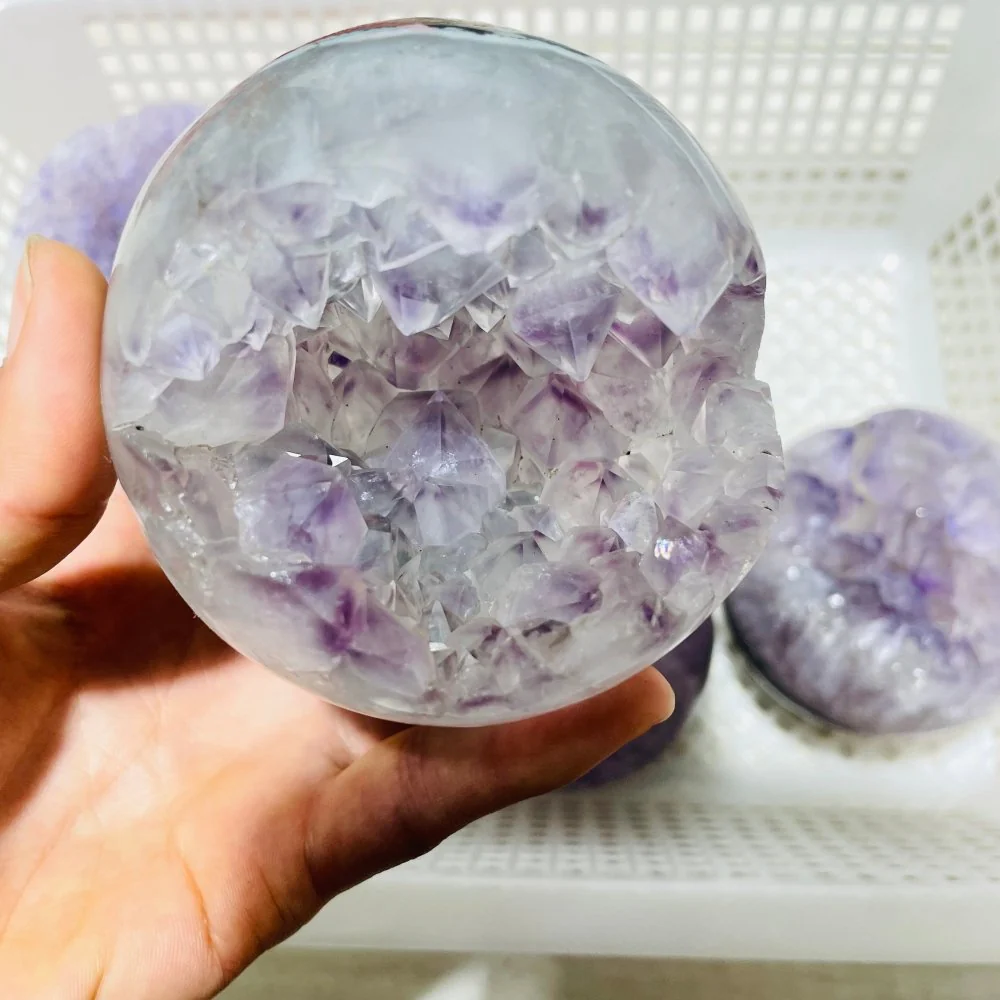 6 Pieces High Quality Amethyst Geode Spheres - Image 6
