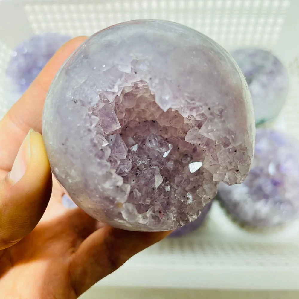 6 Pieces High Quality Amethyst Geode Spheres - Image 7
