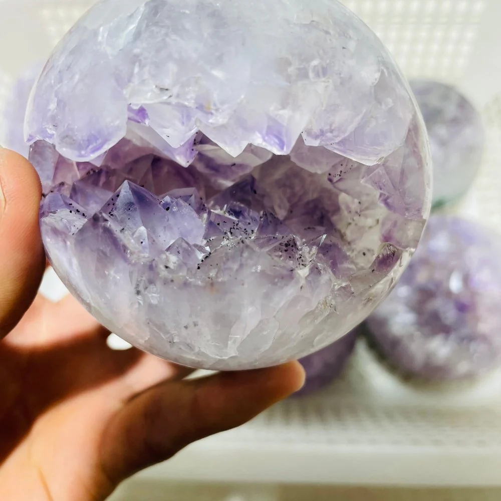 6 Pieces High Quality Amethyst Geode Spheres - Image 9