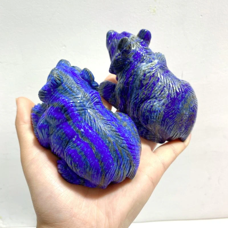 6 Pieces Lapis Lazuli Bears Carving - Image 6